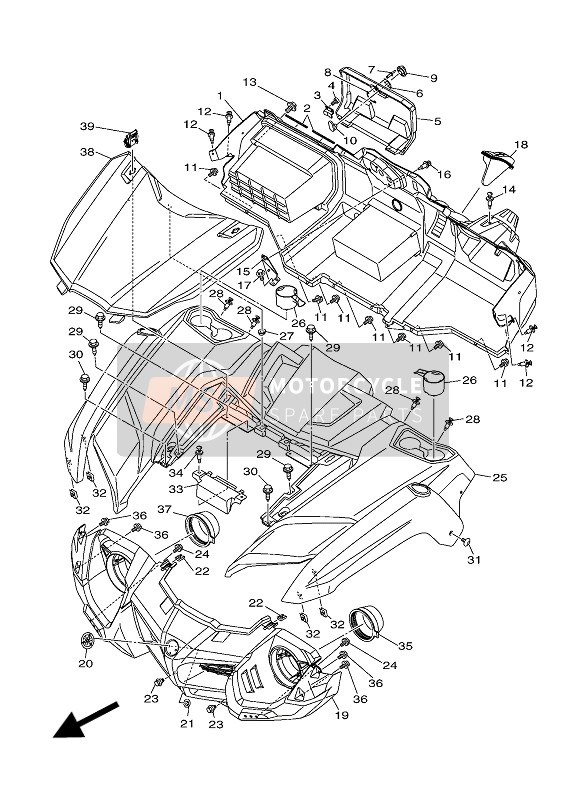 Yamaha YXC700E 2016 Parafango anteriore per un 2016 Yamaha YXC700E