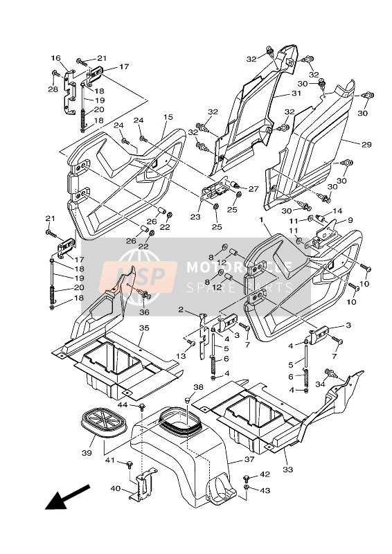 2MBK71720000, Corps,  Loquet 2, Yamaha, 2