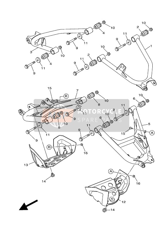 Yamaha YXC700E 2016 Rear Arm for a 2016 Yamaha YXC700E