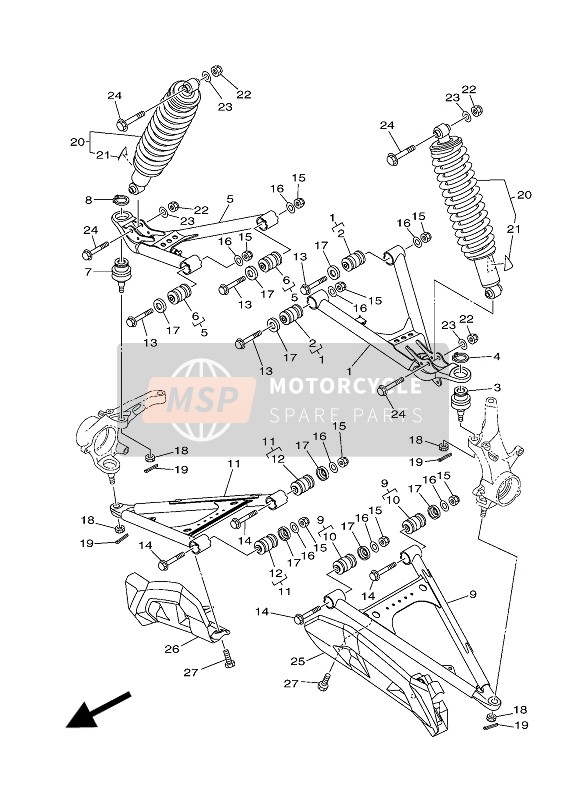 Yamaha YXC700E 2016 Suspension avant & Roue pour un 2016 Yamaha YXC700E