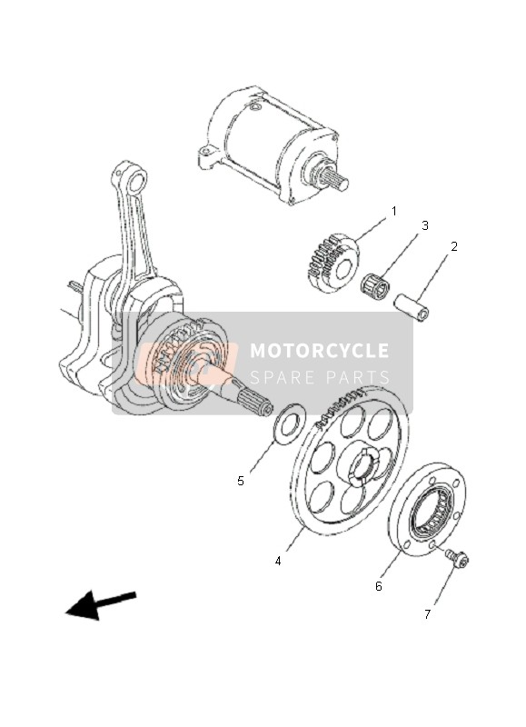 5KM155170000, Pignon Intermediaire, Yamaha, 2