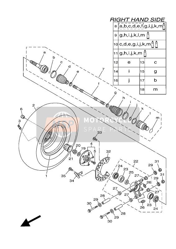 Yamaha YXC700E 2016 Ruota posteriore 2 per un 2016 Yamaha YXC700E