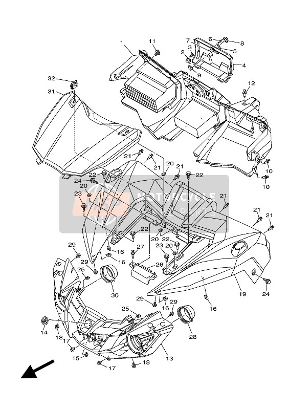 1XDF19820000, Hood 1, Yamaha, 0