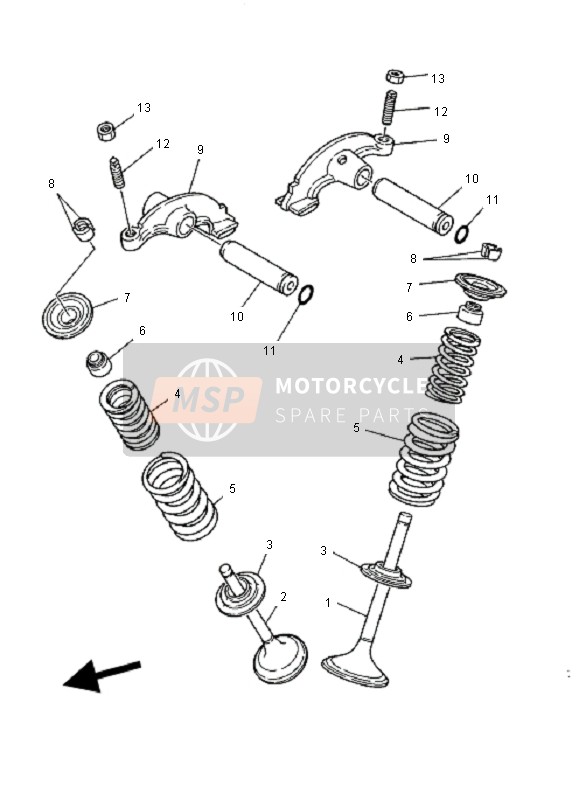 Yamaha YFM350 WARRIOR 2000 Valvola per un 2000 Yamaha YFM350 WARRIOR