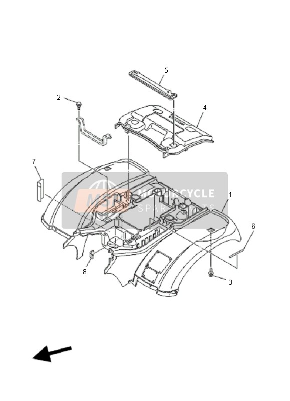 Yamaha YFM660F GRIZZLY 2002 Garde-boue arrière pour un 2002 Yamaha YFM660F GRIZZLY