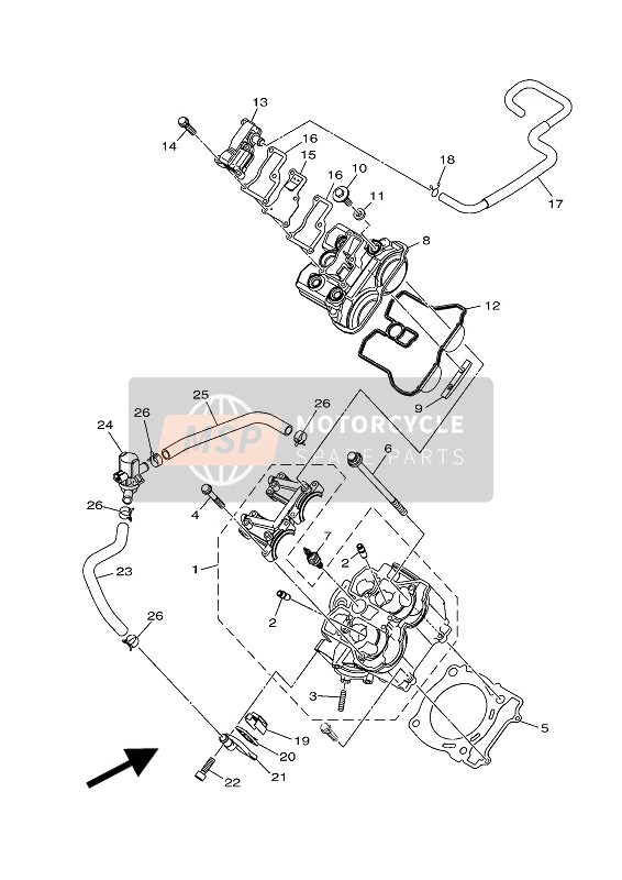 Yamaha YXE700E YAMAHA BLACK 2016 Cilinderkop voor een 2016 Yamaha YXE700E YAMAHA BLACK