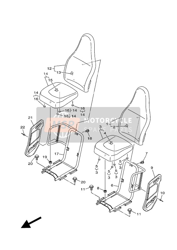 2MBF47902000, Dosseret De Selle, Yamaha, 0