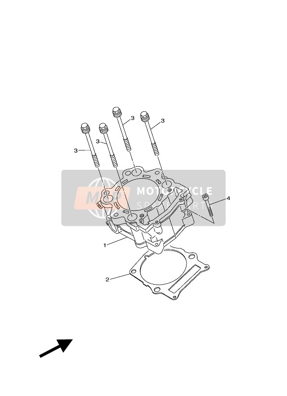 Yamaha YXM700E 2016 Cylinder for a 2016 Yamaha YXM700E