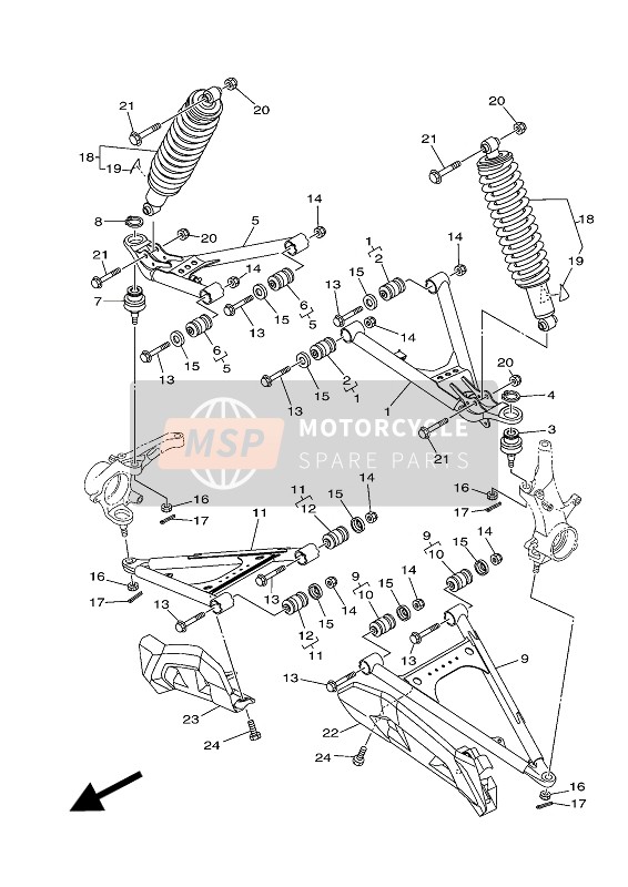 Yamaha YXM700E 2016 Suspension avant & Roue pour un 2016 Yamaha YXM700E