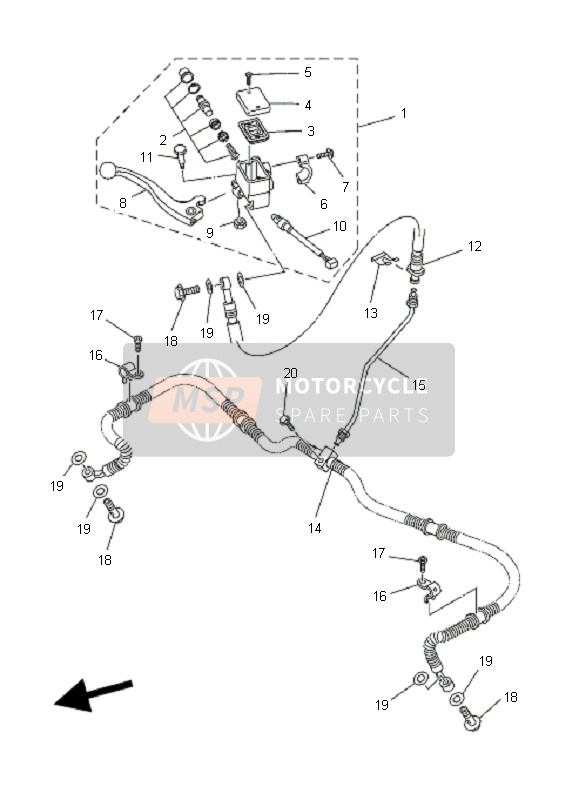 5KM258721100, Durite De Frein, Yamaha, 0