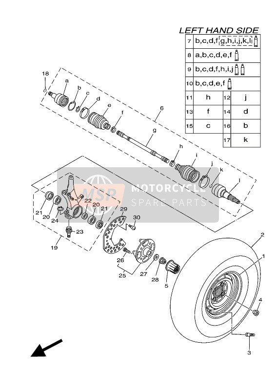 Yamaha YXM700E 2016 Front Wheel for a 2016 Yamaha YXM700E