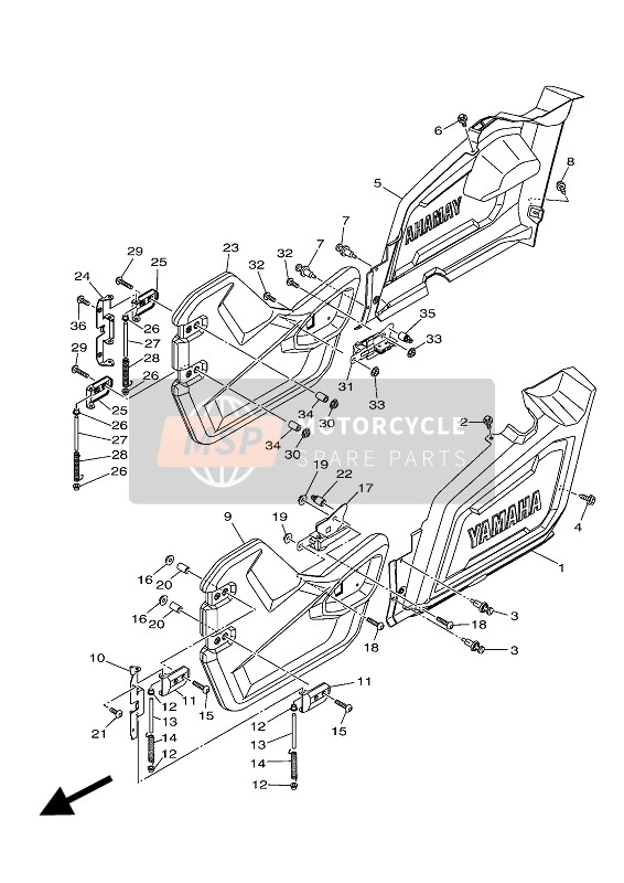 Yamaha YXM700ES 2016 Coperchio laterale per un 2016 Yamaha YXM700ES