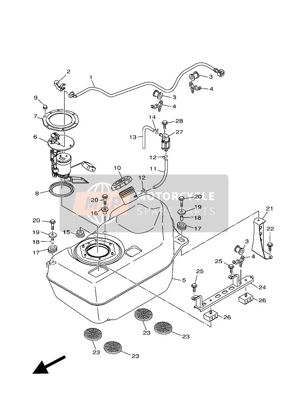 Yamaha YXM700ES 2016 Depósito de combustible para un 2016 Yamaha YXM700ES