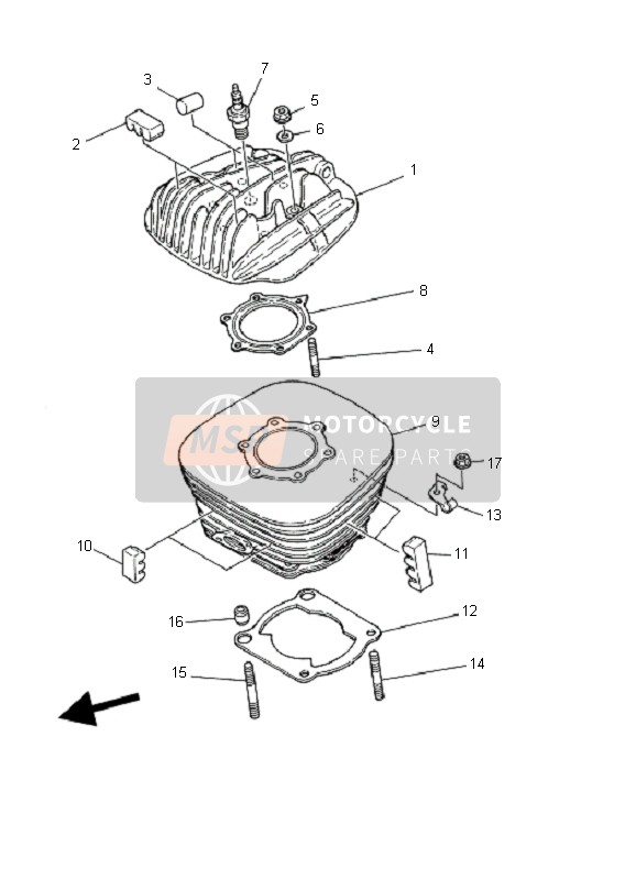 2XJ111810000, Gasket, Cilinderkop 1, Yamaha, 0