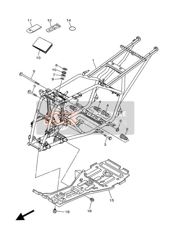 5NDF147A0200, Fuhrung, Motor 1, Yamaha, 1