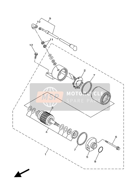 Yamaha YFM350A GRIZZLY 2WD 2017 Comenzando Motor para un 2017 Yamaha YFM350A GRIZZLY 2WD