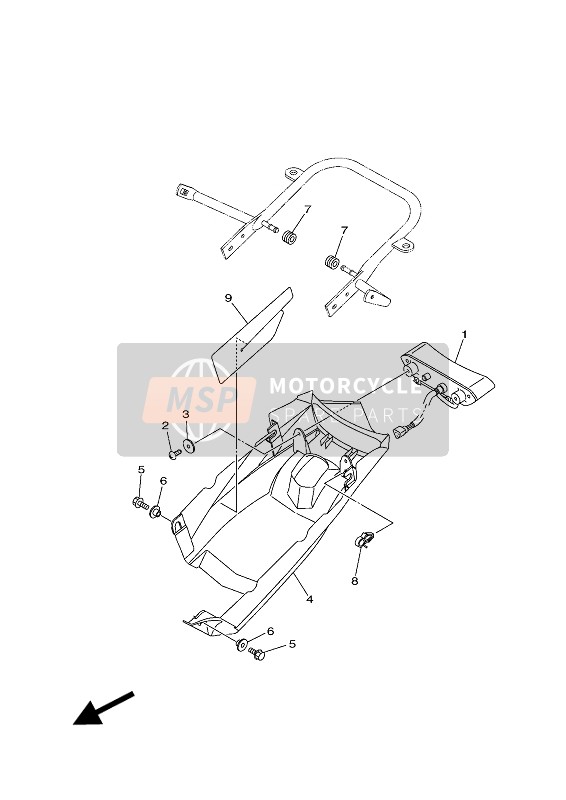 Yamaha YFM700R 2017 Fanale Posteriore per un 2017 Yamaha YFM700R