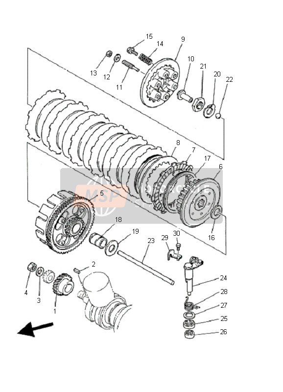 498163251000, Plate, Clutch 2, Yamaha, 0