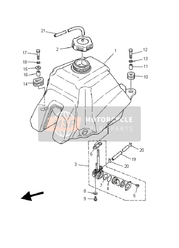 2GU245000200, Fuel Cock Assy 1, Yamaha, 0