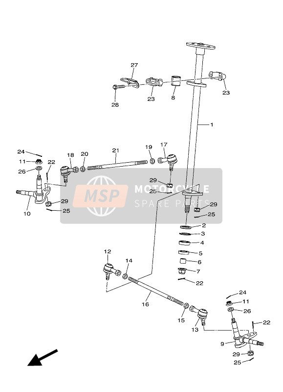 BW4F38680000, Bracket, Steering Lower, Yamaha, 0