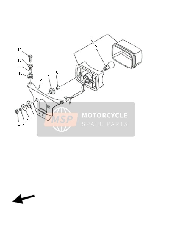 3FA847023000, Bracket, Taillight, Yamaha, 3