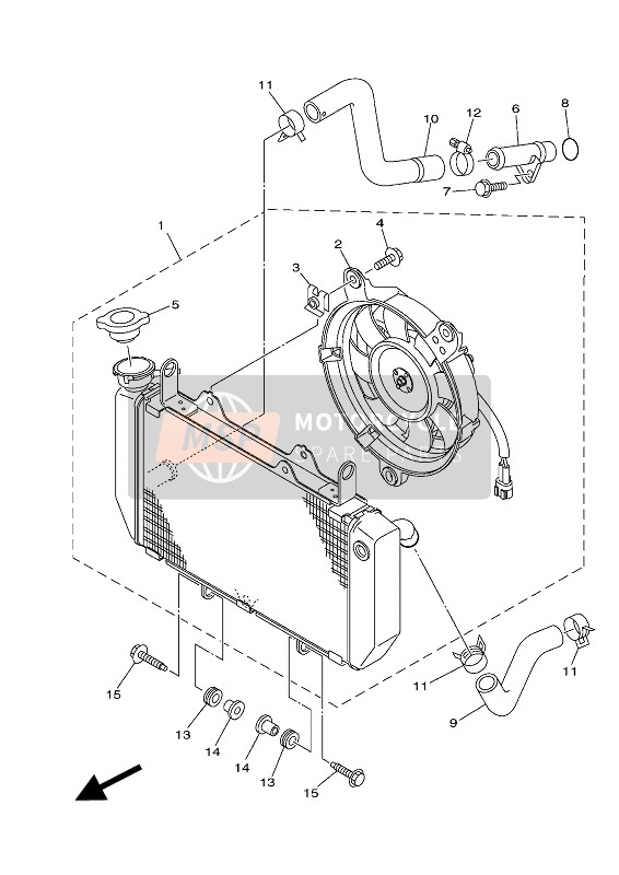 Yamaha YZF450R 2017 Radiateur & Tuyau pour un 2017 Yamaha YZF450R