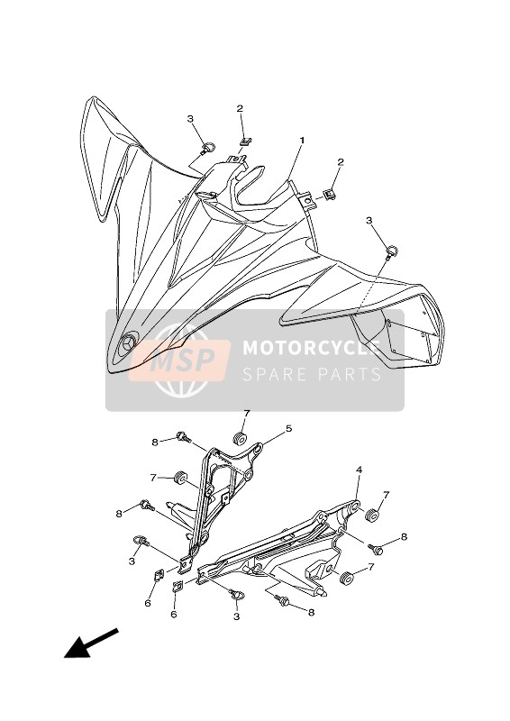 Yamaha YZF450R 2017 Guardabarros delantero para un 2017 Yamaha YZF450R