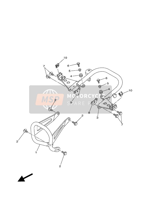 BW2F845R0000, Bar,  Carry Rear, Yamaha, 0