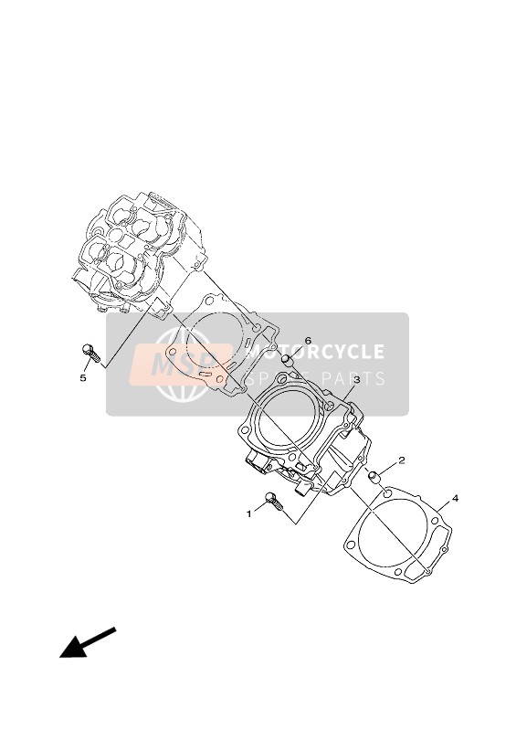 Yamaha YFM700FWAD GRIZZLY 700 EPS 2017 Cylindre pour un 2017 Yamaha YFM700FWAD GRIZZLY 700 EPS