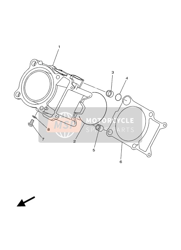 Yamaha YFM450FWB KODIAK 2018 Cilindro para un 2018 Yamaha YFM450FWB KODIAK