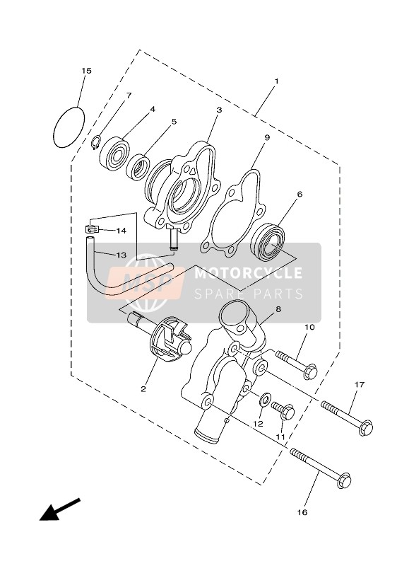 Yamaha YFM450FWB KODIAK 2018 Water Pump for a 2018 Yamaha YFM450FWB KODIAK