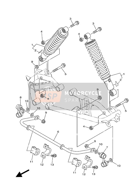 1D9F386G1000, Bague,  Stabilisateur, Yamaha, 1