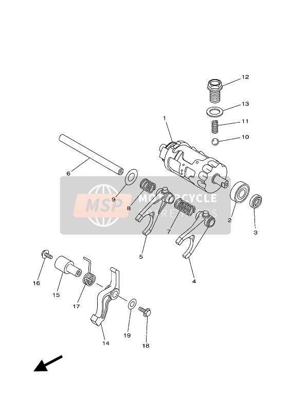 Yamaha YFM450FWBD KODIAK 450 EPS 2018 Shift Cam & Fourchette pour un 2018 Yamaha YFM450FWBD KODIAK 450 EPS