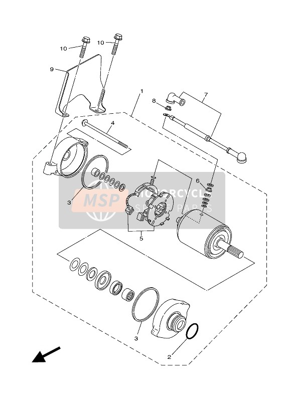 Yamaha YFM450FWBD KODIAK 450 EPS 2018 Startend Motor voor een 2018 Yamaha YFM450FWBD KODIAK 450 EPS