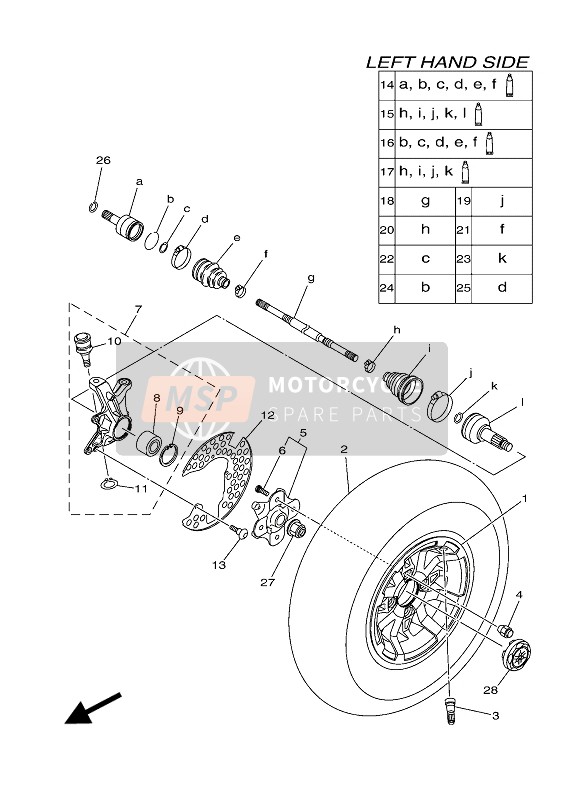 Front Wheel (For YB-BWS1-DPBSE)