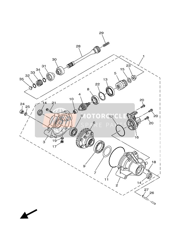 Yamaha YFM700FWB KODIAK 700 2018 Diferencial delantero para un 2018 Yamaha YFM700FWB KODIAK 700