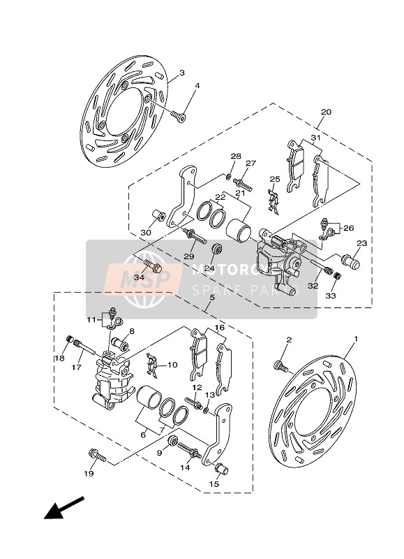 Yamaha YFM700FWB KODIAK 700 2018 Front Brake Caliper for a 2018 Yamaha YFM700FWB KODIAK 700