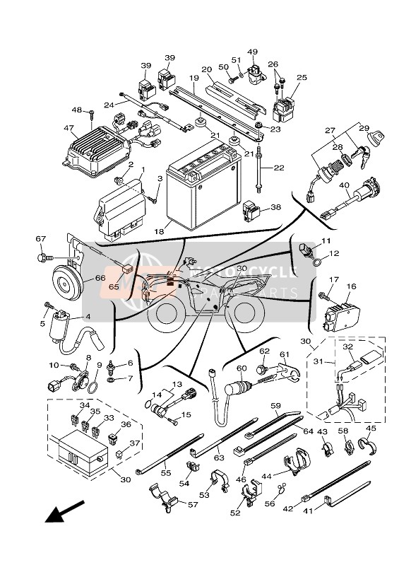 Yamaha YFM700FWBD KODIAK 700 EPS 2018 Électrique 1 pour un 2018 Yamaha YFM700FWBD KODIAK 700 EPS