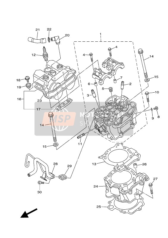 Yamaha YFZ450R 2018 Cilindro para un 2018 Yamaha YFZ450R