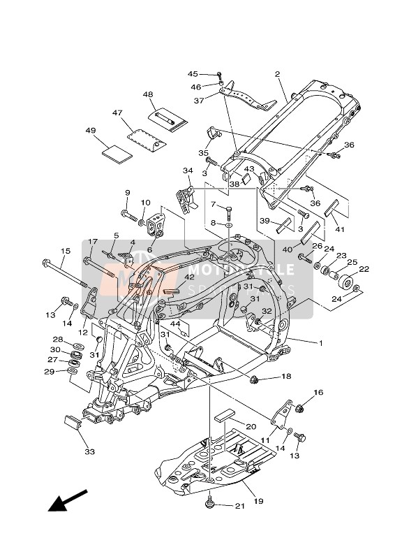 Yamaha YFZ450R 2018 Telaio per un 2018 Yamaha YFZ450R