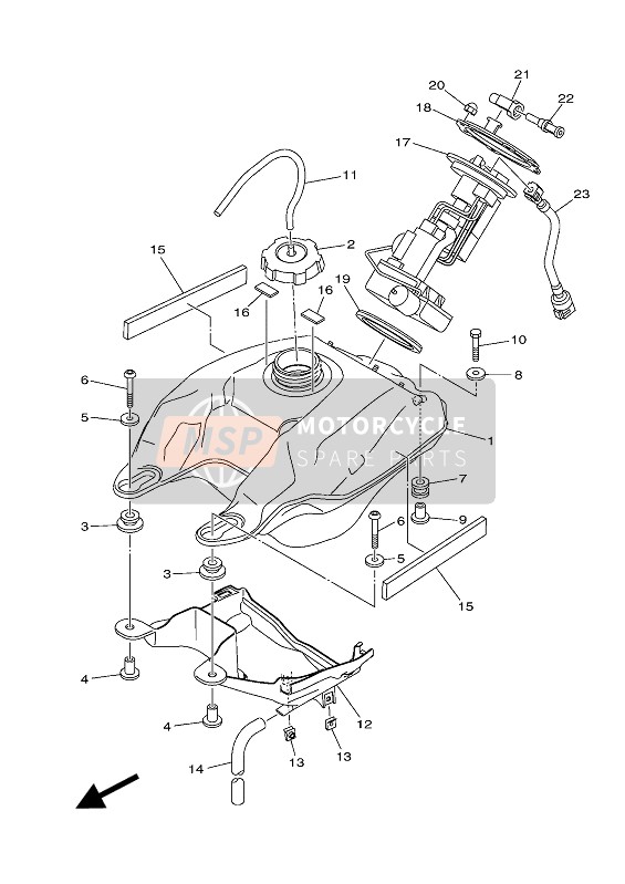 Yamaha YFZ450R 2018 Fuel Tank for a 2018 Yamaha YFZ450R