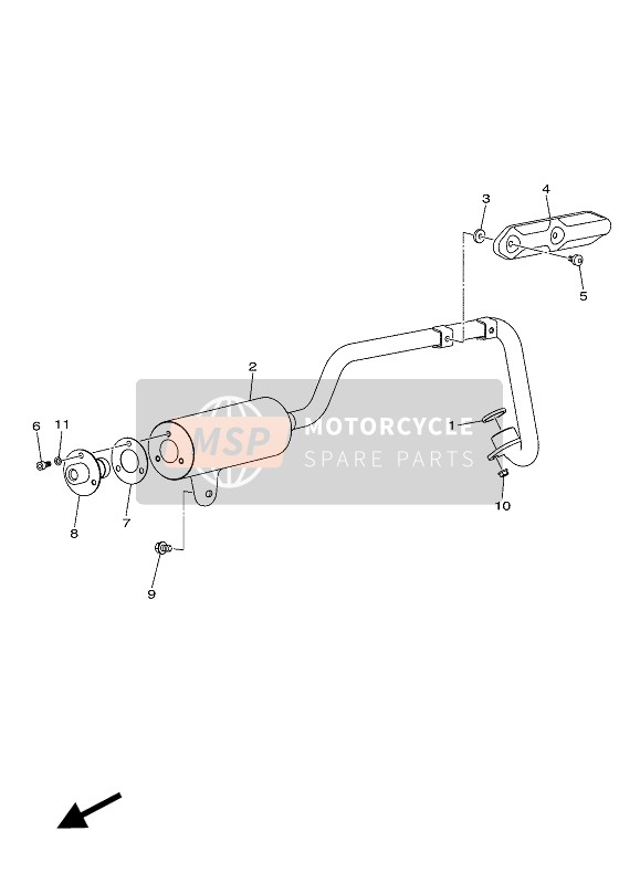 Yamaha YFZ50 2018 Scarico per un 2018 Yamaha YFZ50