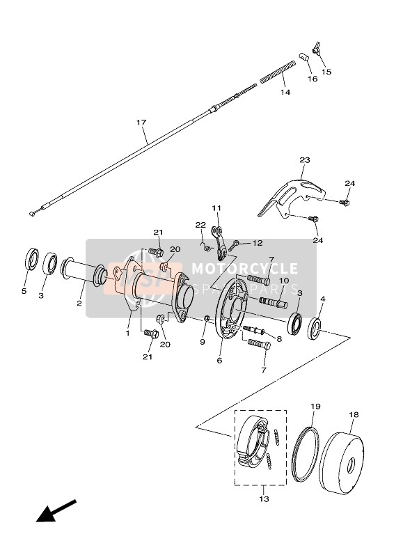 Yamaha YFZ50 2018 Bremse hinten für ein 2018 Yamaha YFZ50