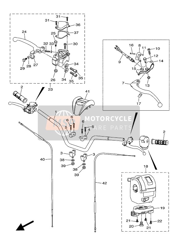 Yamaha YFZ50 2018 LENKHANDGRIFF & KABEL für ein 2018 Yamaha YFZ50