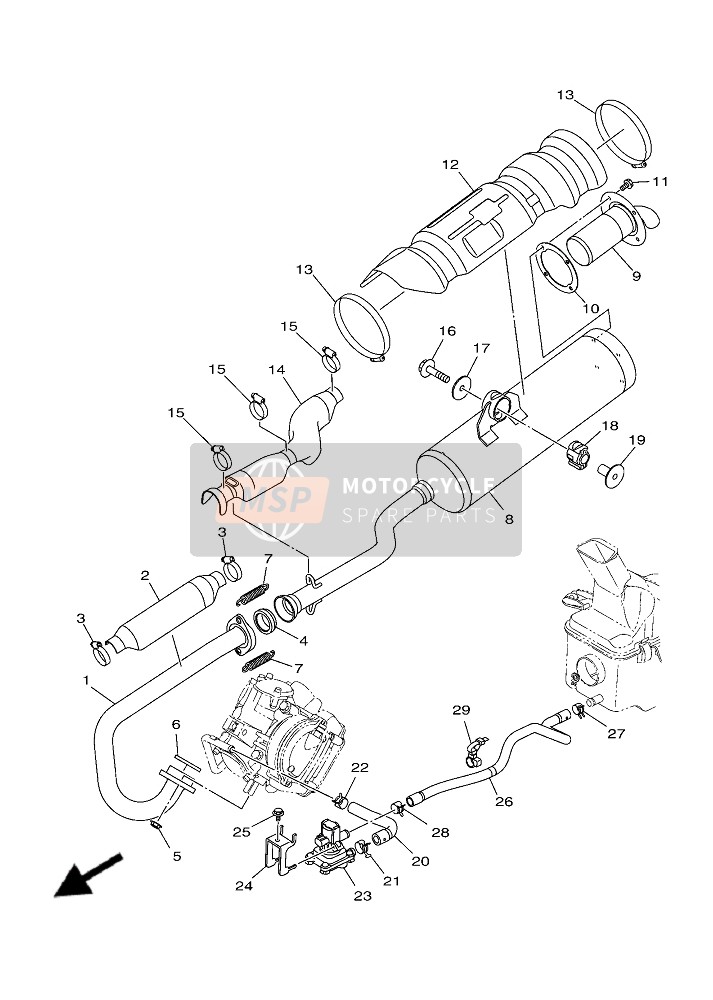 Yamaha YFM450F KODIAK 2019 Échappement pour un 2019 Yamaha YFM450F KODIAK