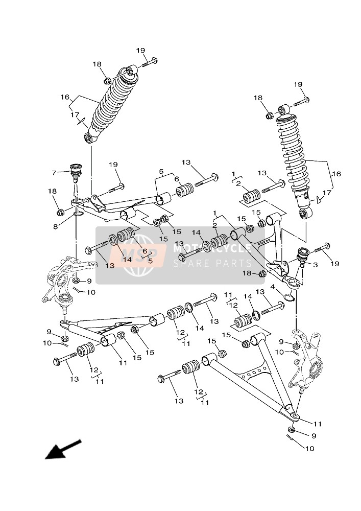 BB5F35500200, Front Upper Arm Comp. (Right), Yamaha, 0