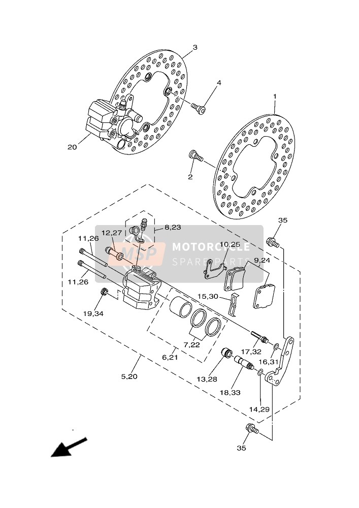 Yamaha YFM450F KODIAK 2019 Front Brake Caliper for a 2019 Yamaha YFM450F KODIAK