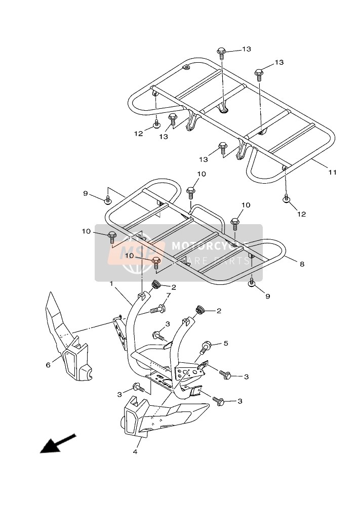 Yamaha YFM450F KODIAK 2019 Guard for a 2019 Yamaha YFM450F KODIAK