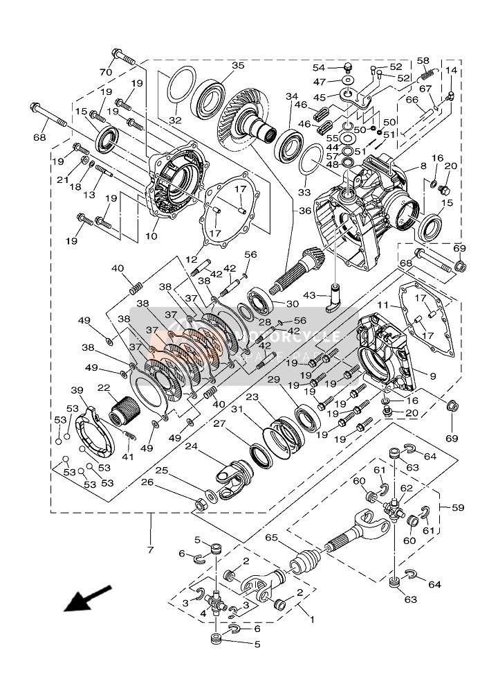 Yamaha YFM450F KODIAK EPS (MDBM2) 2019 Antriebswelle für ein 2019 Yamaha YFM450F KODIAK EPS (MDBM2)