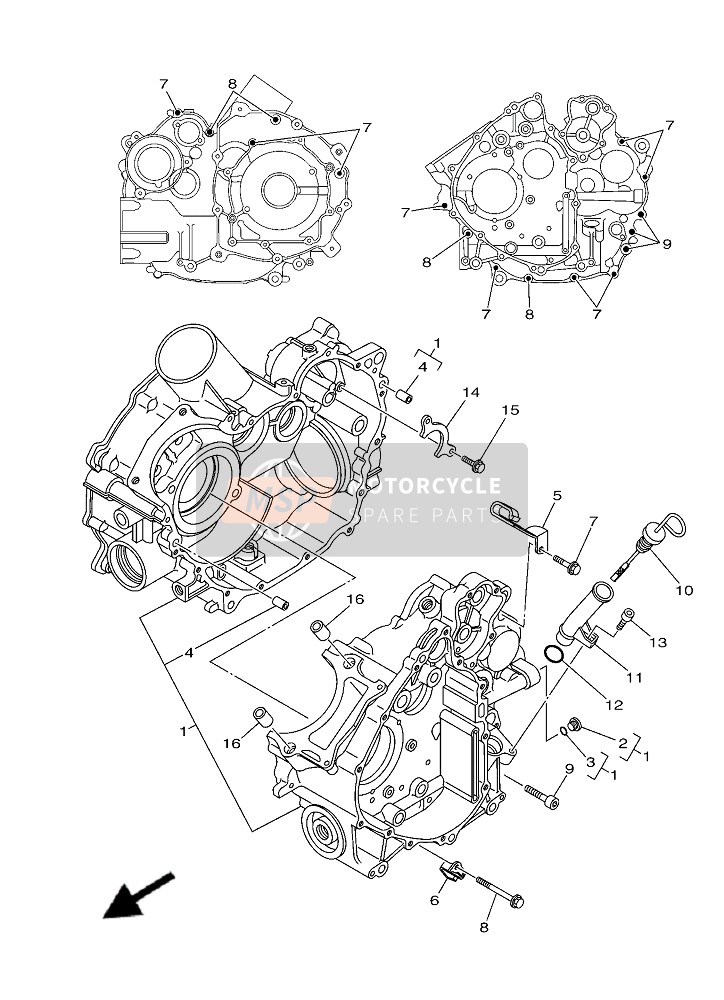 Yamaha YFM700F GRIZZLY 700 EPS YAMAHA BLACK 2019 Caja Del Cigüeñal para un 2019 Yamaha YFM700F GRIZZLY 700 EPS YAMAHA BLACK